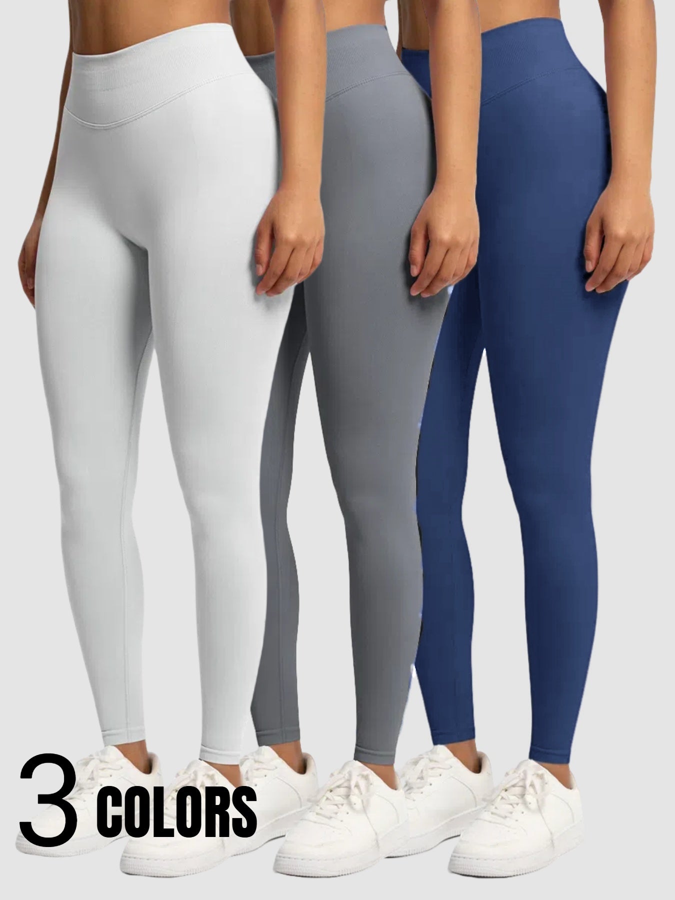 3 Pack Women Elastic Breathable Tummy Control Squat Proof High Waist Yoga Pants