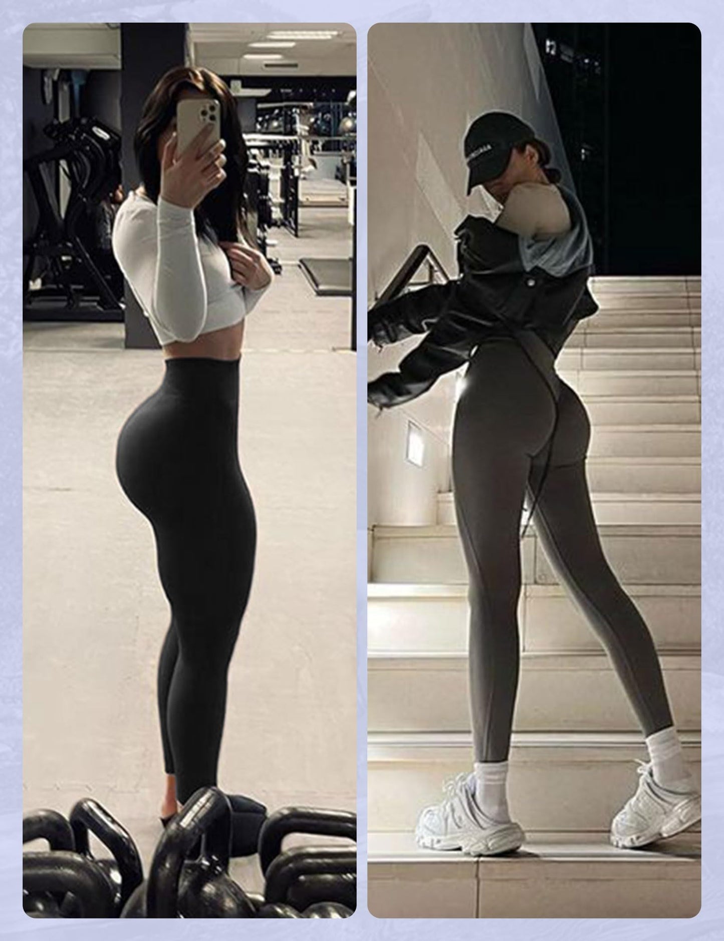 Yoga Pants - Cropped High-waisted Seamless Solid Color Black