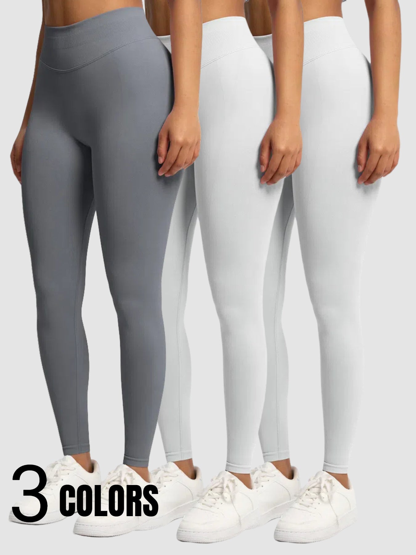 3 Pack Women Elastic Breathable Tummy Control Squat Proof High Waist Yoga Pants