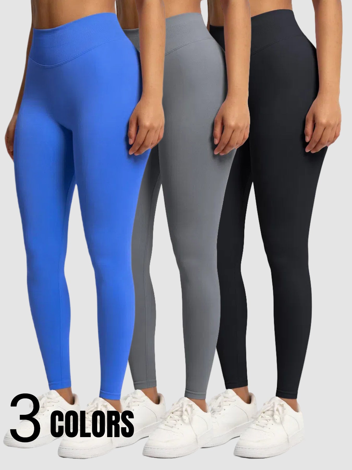 3 Pack Women Elastic Breathable Tummy Control Squat Proof High Waist Yoga Pants